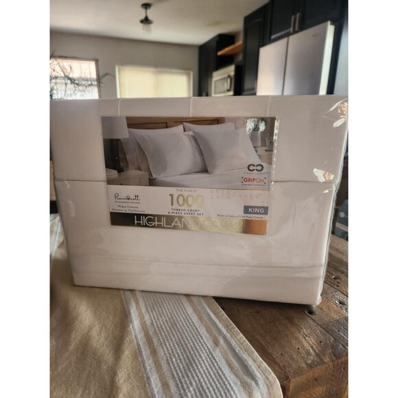 Highland Park 1000 Thread Count 6-piece Set in Bright White Size King Sheet - Picture 8 of 9
